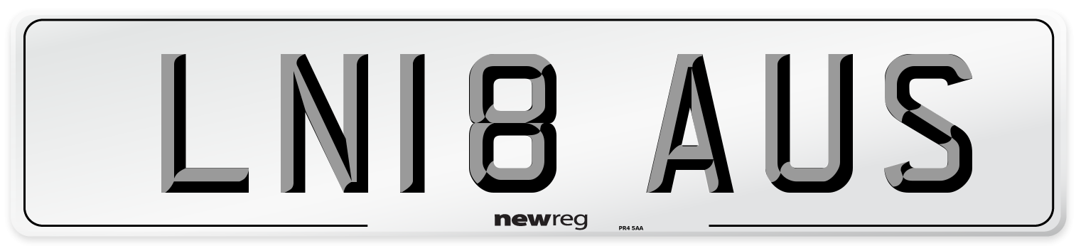 LN18 AUS Number Plate from New Reg